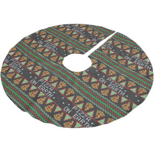 Pizza Ugly Christmas Sweater Brushed Polyester Tree Skirt
