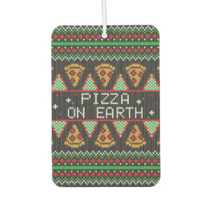 Pizza Ugly Christmas Sweater Car Air Freshener