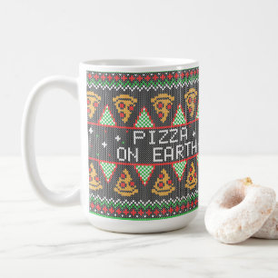 Pizza Ugly Christmas Sweater Coffee Mug