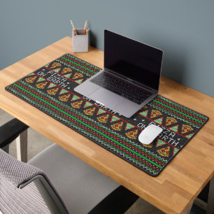 Pizza Ugly Christmas Sweater Desk Mat