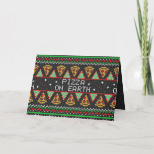 Pizza Ugly Christmas Sweater Holiday Card