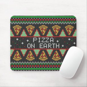 Pizza Ugly Christmas Sweater Mouse Mat