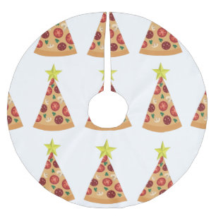 pizza ugly christmas tree funny brushed polyester tree skirt