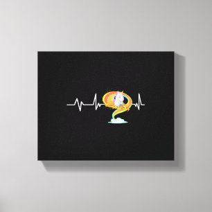 Pizza Unicorn Heartbeat Unicorn Gift Pizza Unicorn Canvas Print
