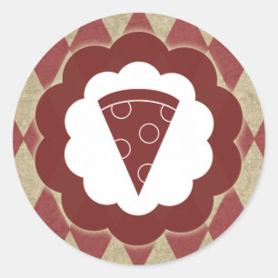 pizza vintage classic round sticker