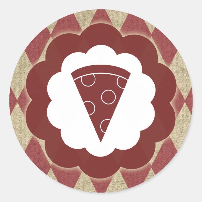 pizza vintage classic round sticker (Front)