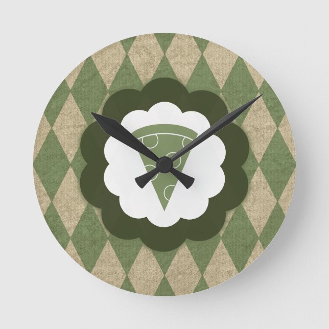 pizza-vintage round clock (Front)