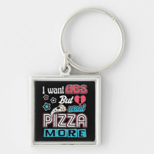 Pizza vs Abs - Bulking Diet - Funny Carbs Novelty Key Ring