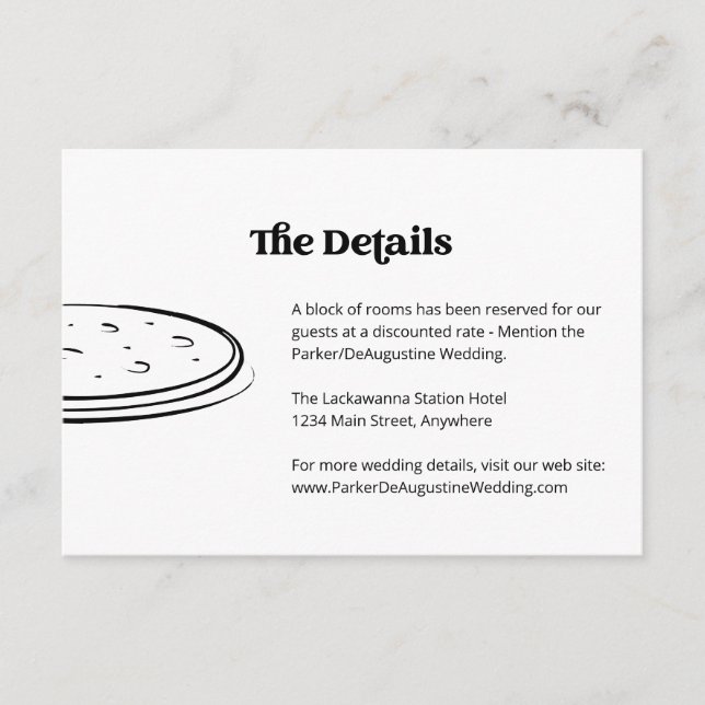 Pizza Wedding Information Details Enclosure Card (Front)