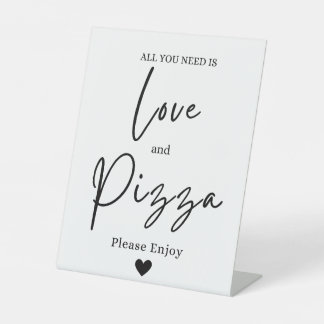 Pizza Wedding Sign, Wedding Table Decor Pedestal Sign