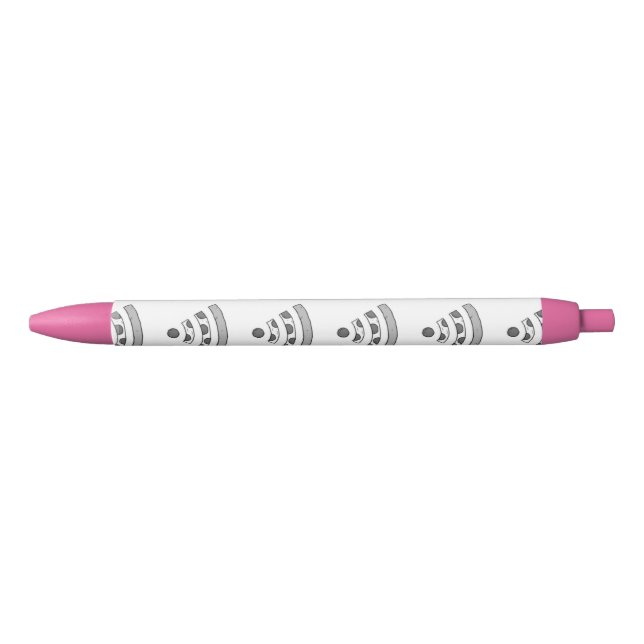 PIZZA WI FI Pink Trim Pen, Black Ink Pen (Front)