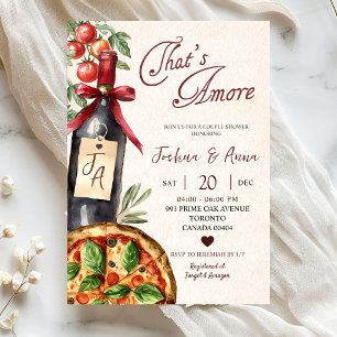 Pizza Wine That's Amore Bridal Shower Invitation