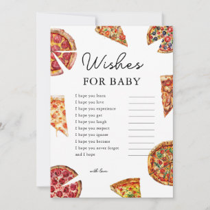 Pizza Wishes For Baby Shower Game Card