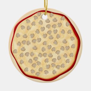 Pizza with mushrooms ceramic tree decoration