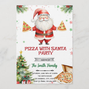 Pizza With Santa party Invitation