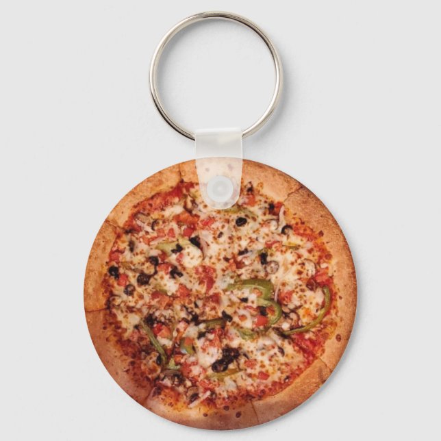 Pizza with the Works   Key Ring (Front)