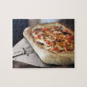 Pizza with tomatoes, garlic and meat substitute jigsaw puzzle