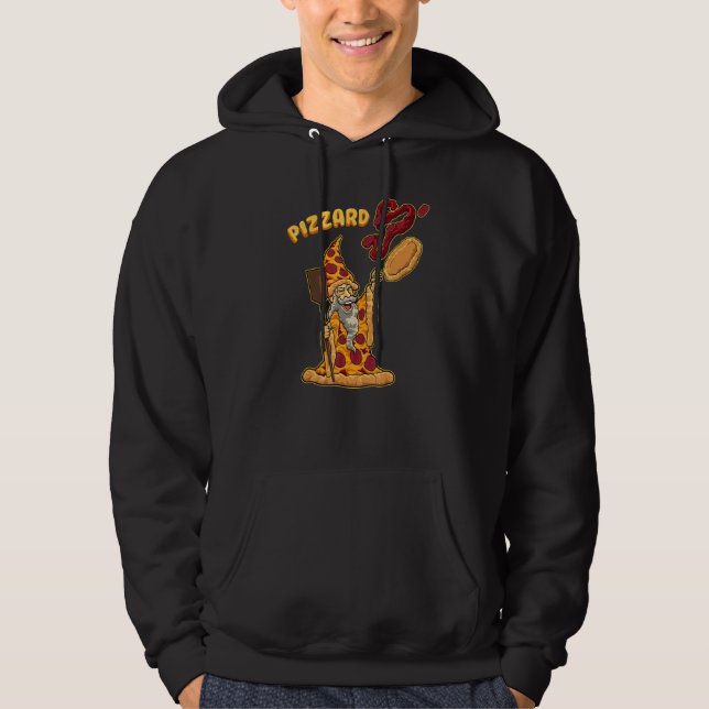 Pizzard Pizza Wizard Fast Food Pun Foodie Humour Hoodie (Front)