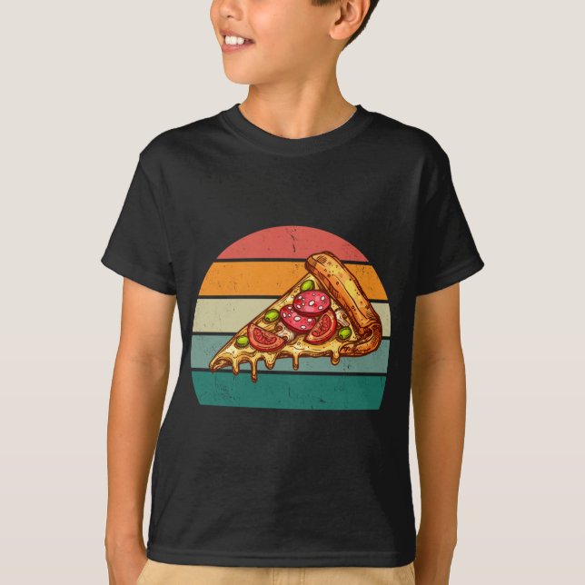 Pizzas salami ham mushroom tomato Italy oven pizze T-Shirt (Front)