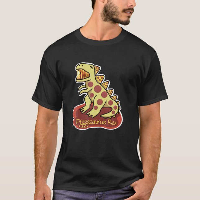Pizzasaurus Rex Pizza And Dinosaur T-Shirt (Front)