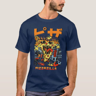 Pizzazilla Funny Pizza Kaiju Monster Japanese Cult T-Shirt