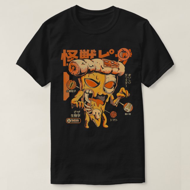 Pizzazilla X Ray Kaiju Monster Fast Food Japanese  T-Shirt (Design Front)