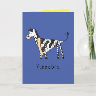 Pizzebra Pizza Zebra Cute Food Greeting Card