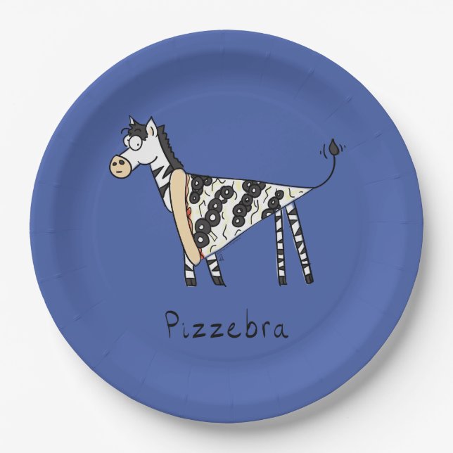 Pizzebra Pizza Zebra Paper Plates (Front)