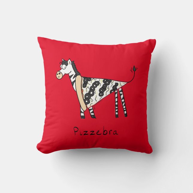 Pizzebra Pizza Zebra Pillow (Front)