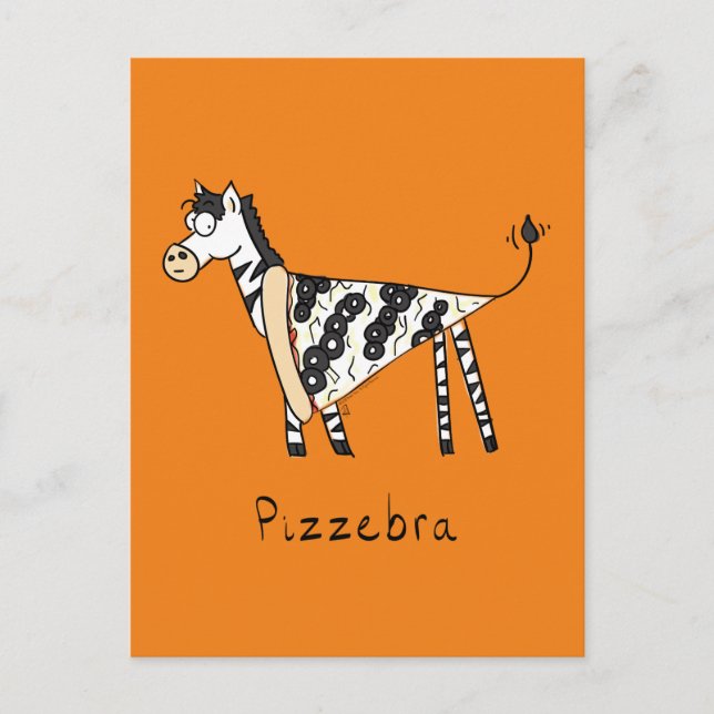 Pizzebra Pizza Zebra Postcard (Front)