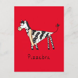 Pizzebra Pizza Zebra Postcard