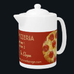 PIZZERIA custom teapot<br><div class="desc">Change the text fields to what you want. You can also change each font and its size and colour by using the "Customise it" function, as well as add more text fields if you wish. Further, you can edit the background colour of this item to what you want. See my...</div>
