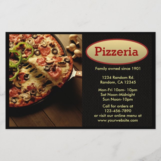 Pizzeria customisable professional flyers (Front)