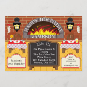 Pizzeria Fire Roasted Pizza Party Allergies Invite