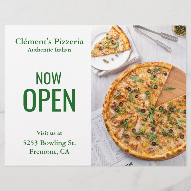 Pizzeria Grand Opening Flyer (Front)