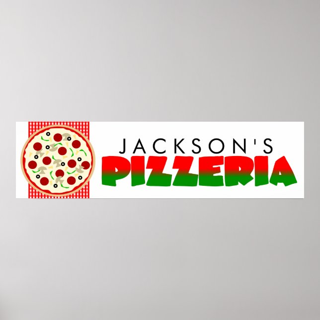 Pizzeria Pizza Party Banner Poster (Front)