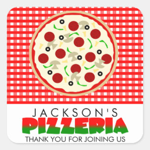 Pizzeria Pizza Party Favour Stickers