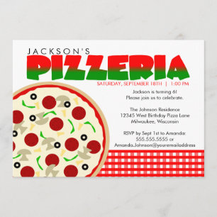 Pizzeria Pizza Party Invitation