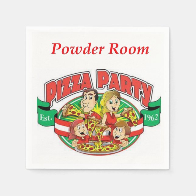 Pizzeria Powder Room Paper Napkins (Front)