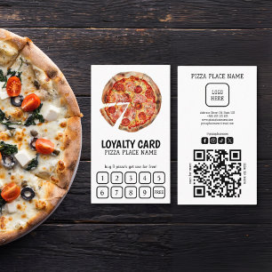 Pizzeria QR Code Simple Loyalty Card 