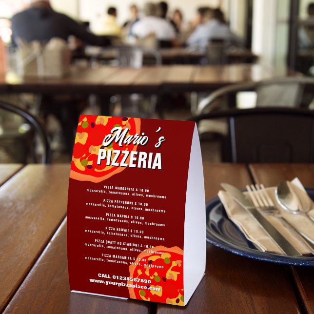 Pizzeria Restaurant Table Tent Menu Template (Insitu(Restaurant))