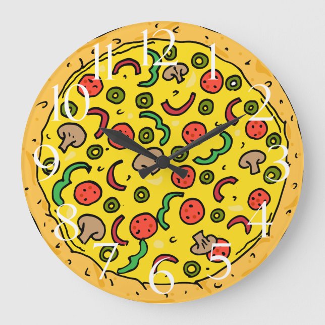 Pizzeria Trattoria Italian Pizza Restaurant Large Clock (Front)