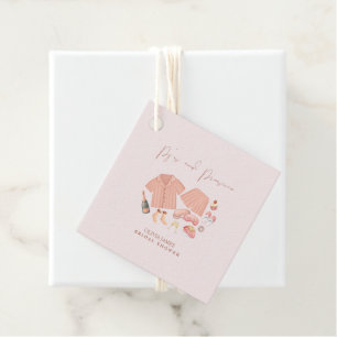 Pj and prosecco bridal shower favour tags