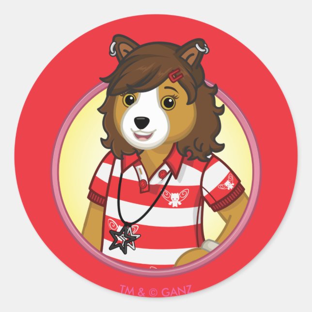 PJ Collie Classic Round Sticker (Front)