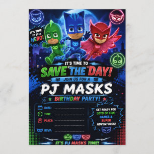 Pj Mask invitation