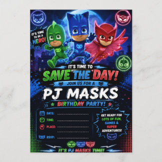 Pj Mask invitation