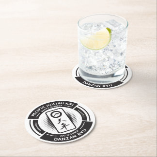 PJK 4" Round Drink Coasters - 6pc  / black logo