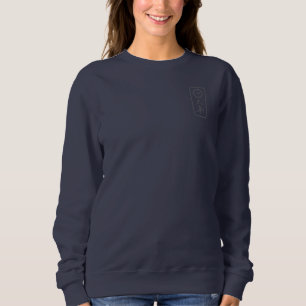PJK Women's Navy Sweatshirt / kanji & logo