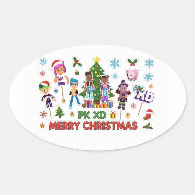 PK XD Game for video games lover Oval Sticker (Front)