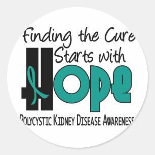 PKD Polycystic Kidney Disease HOPE 4 Classic Round Sticker
